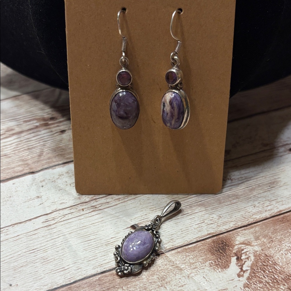 Elegant Purple Stone Jewelry Set